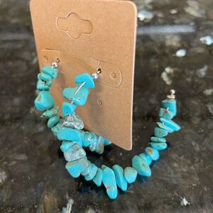 Handmade Turquoise Stone Beaded Earrings